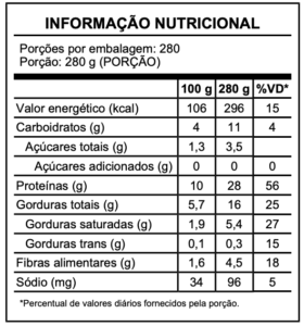 Tabela Nutricional - Frango Cremoso