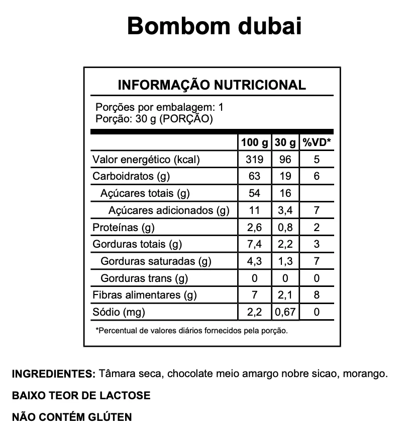 Bombom de Dubai